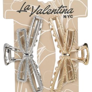 2 Pk Bow Hair Clips
