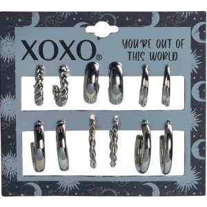 6 Pk Hoop Earrings
