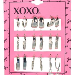 9 Pk Hoop Earrings