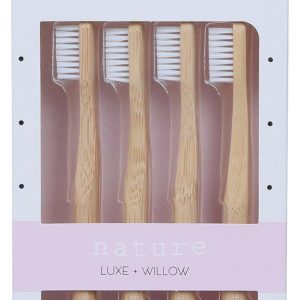 4 Pk Natural Wood Toothbrushes