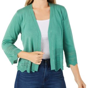 Women's Solid Open Front Cardigan