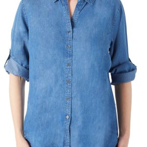 Women's Chambray Denim Button Down Top