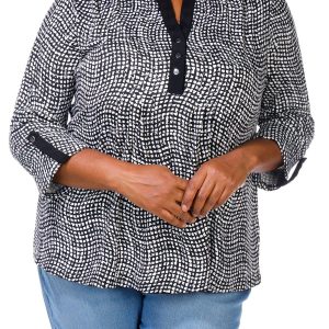 Women's Plus Dot Print Top