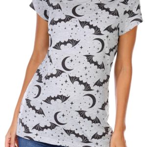 Juniors Bat Print Graphic Tee