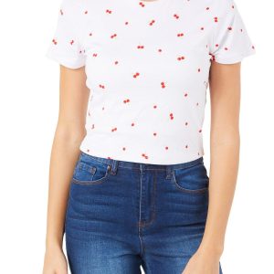 Juniors Cherry Print Top