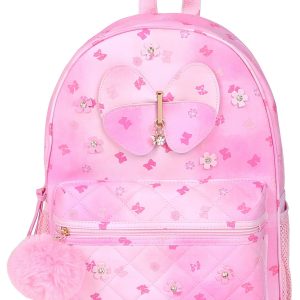 17 in Studded Floral Bow Backpack