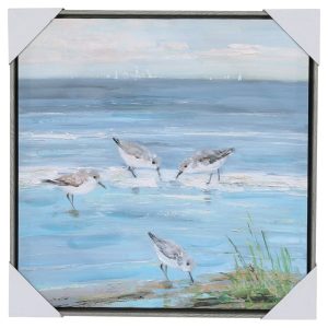 18x18 Canvas Wall Art Dunlin Beach