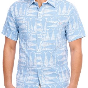 Men's Outdoor Fish Print Button Down Shirt