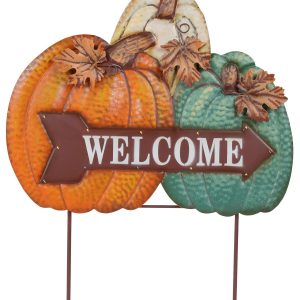 23 in Metal Fall Harvest Welcome Yard Sign