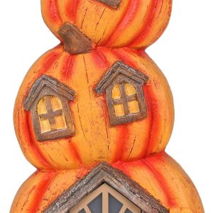 17 in Harvest Light Up Pumpkin House Accent